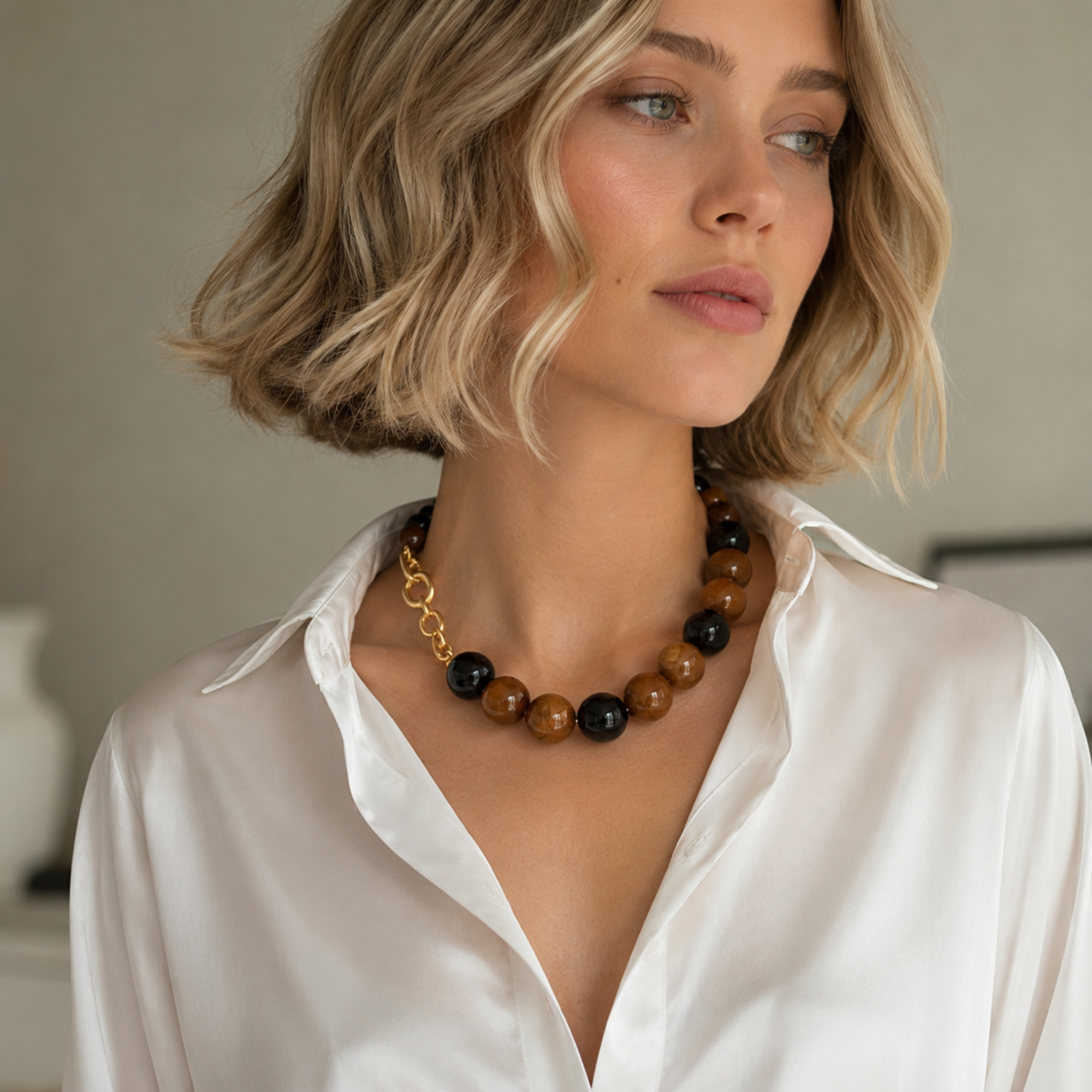 Fall Beaded Statement Necklace