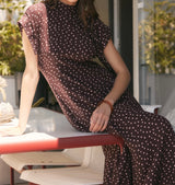 Pamela Mock Tie Neck Dress