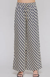 Corbin Navy Print Satin Pant