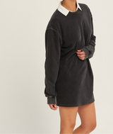 Kylie Washed Oversized Mini Sweatshirt Dress