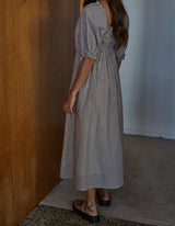 Baylee Linen Stripe Midi Dress