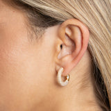 Sahira Gold Demi Pave Hoops