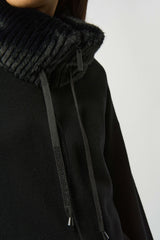 JR Sweater Knit Coat With Fur Trim