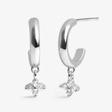 A Littles & Co Clover Hoop Earrings In Silver Plating