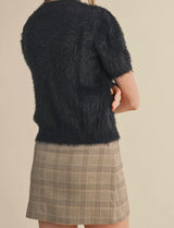 Heather Fuzzy Black Sweater