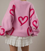 Vannie Valentines Long Sleeve Heart Sweater