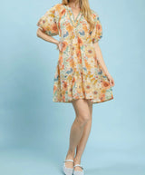 Honey Floral Print Mini Dress