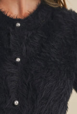 Heather Fuzzy Black Sweater