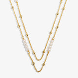 A Littles & Co Double Layered Pearl Chain Necklace