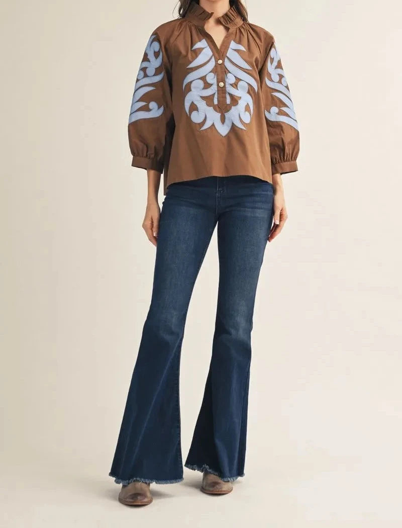 Joanne Baroque Appliqué Top