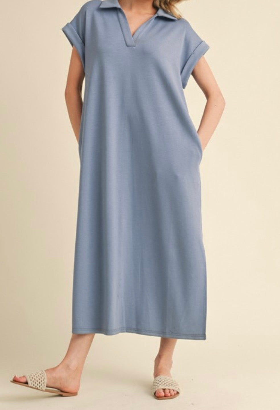 Braidey Light Blue Midi Dress