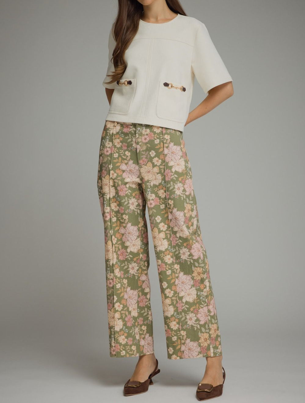 Ivanna Olive Floral Pant