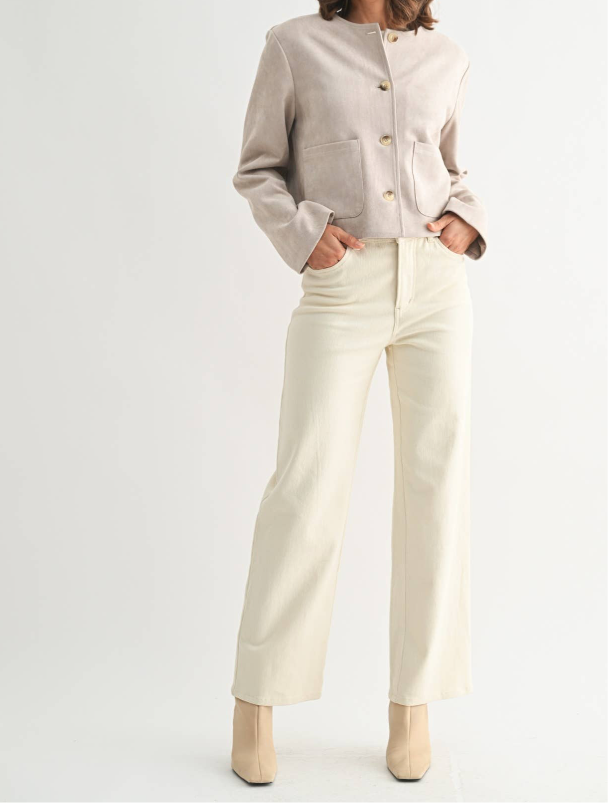 Samantha Suede Buttondown Jacket