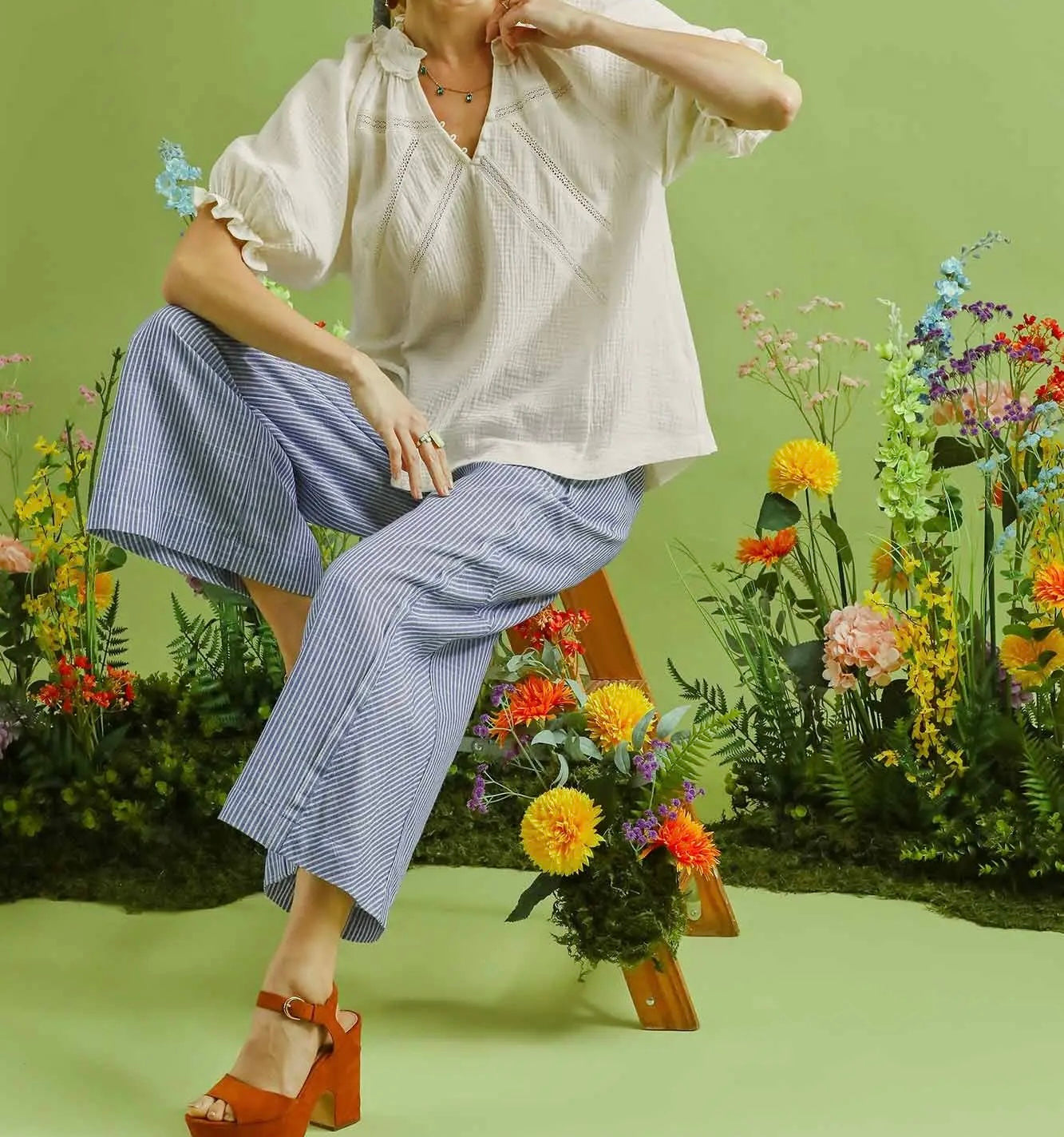 Misty Striped Wide Leg Pant