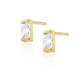 Sahira Silver&Gold Sheila Baguette Studs