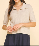 Cassie Ribbed Polo Sweater