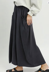 Phoebe Flowy Wide Leg Pant-Black and Navy