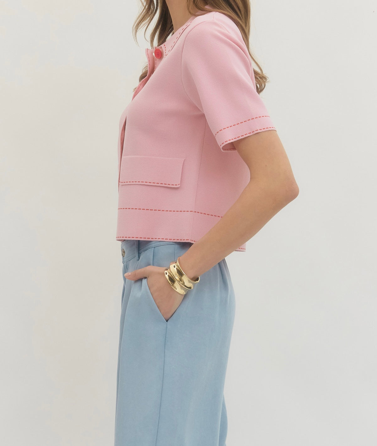 Sarah Contrast Trim Top