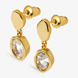A Littles & Co Molten Cubic Zirconia Stud Earrings In Gold-Tone Plating