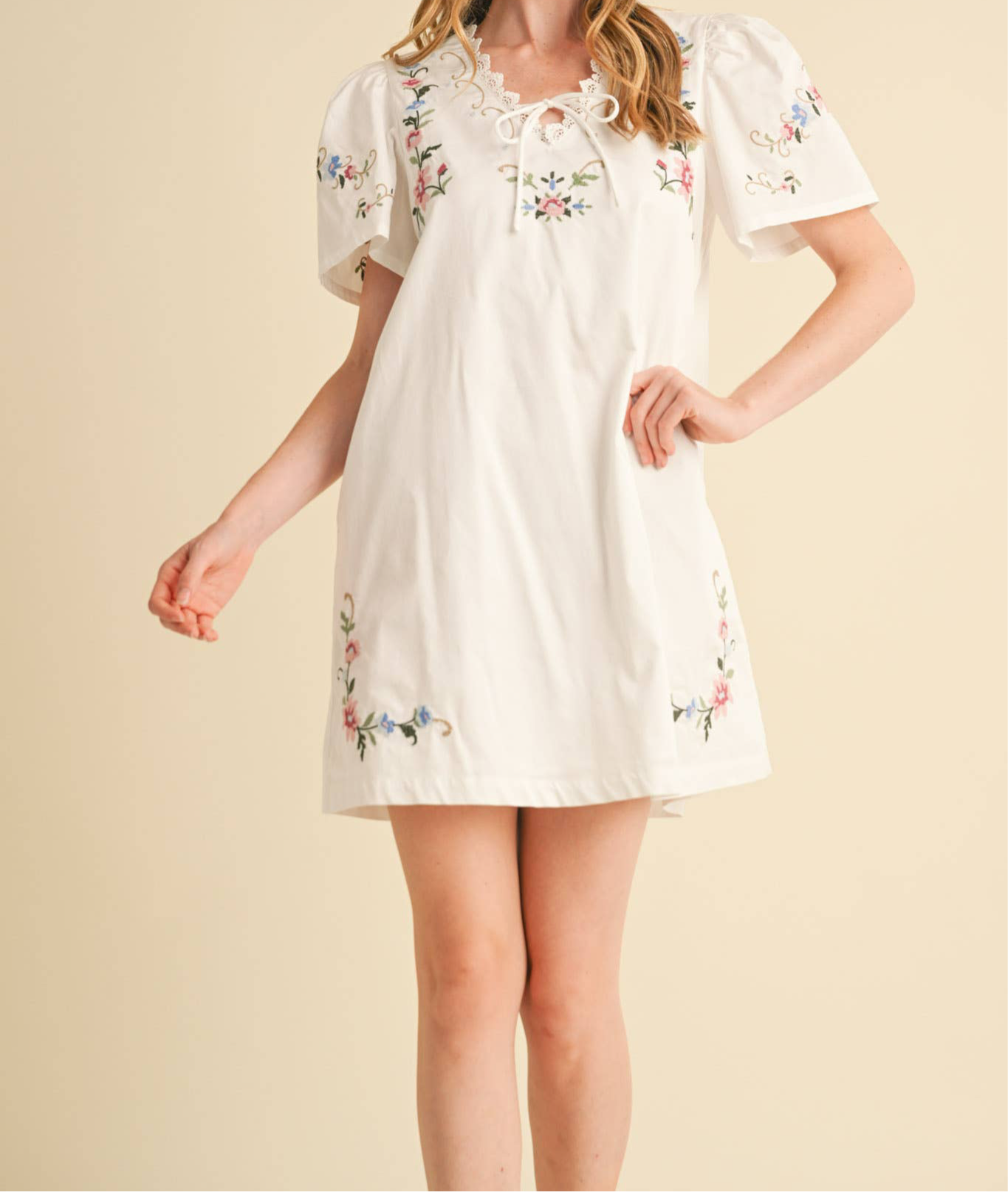 Amelia Floral Embroidered Dress