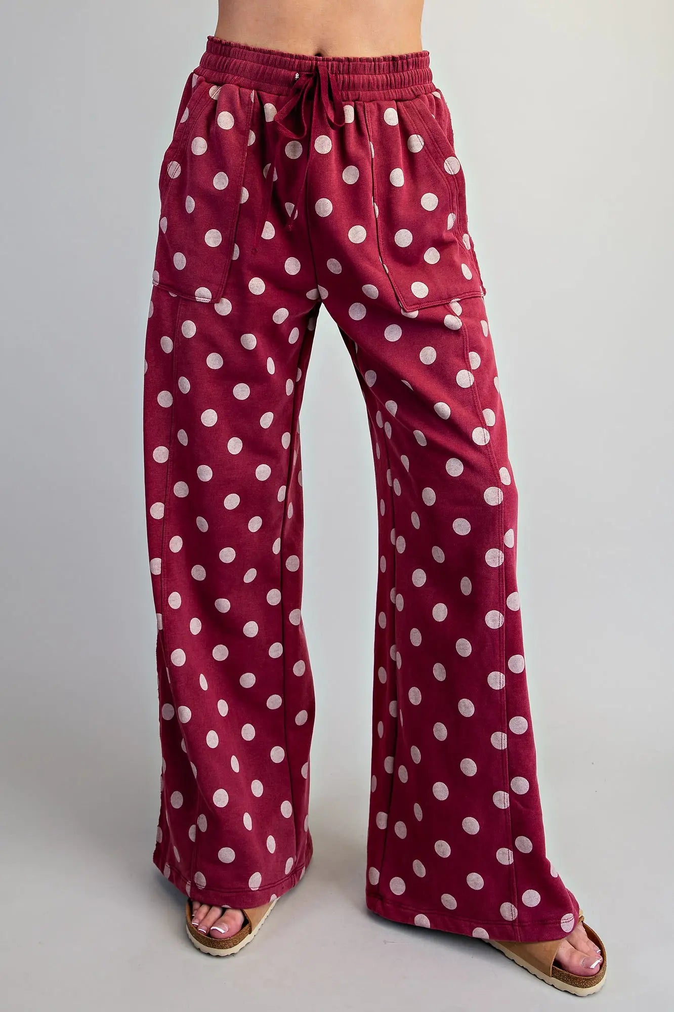 Maroon Polka Dot Sweatpants