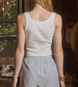 New York Embroidered Cropped Tank Top