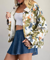 Cassie Floral Print Denim Jacket