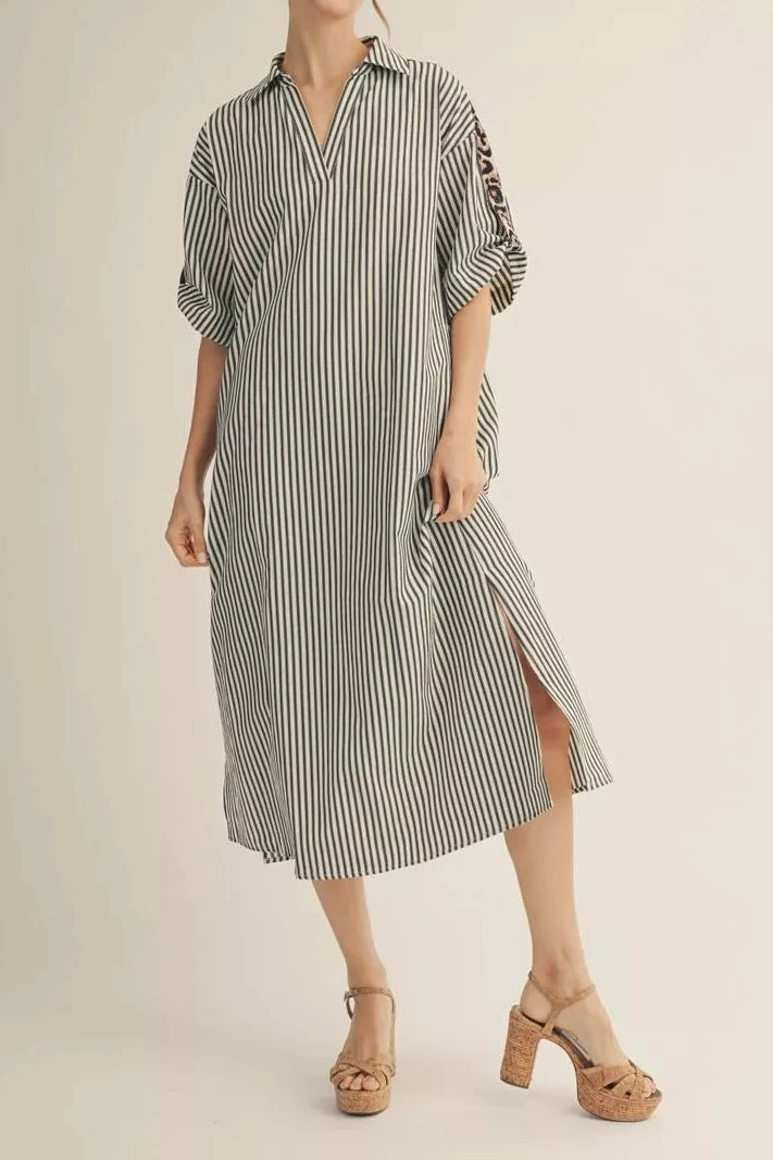 Carmen Striped Midi Shirtdress