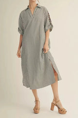 Carmen Striped Midi Shirtdress