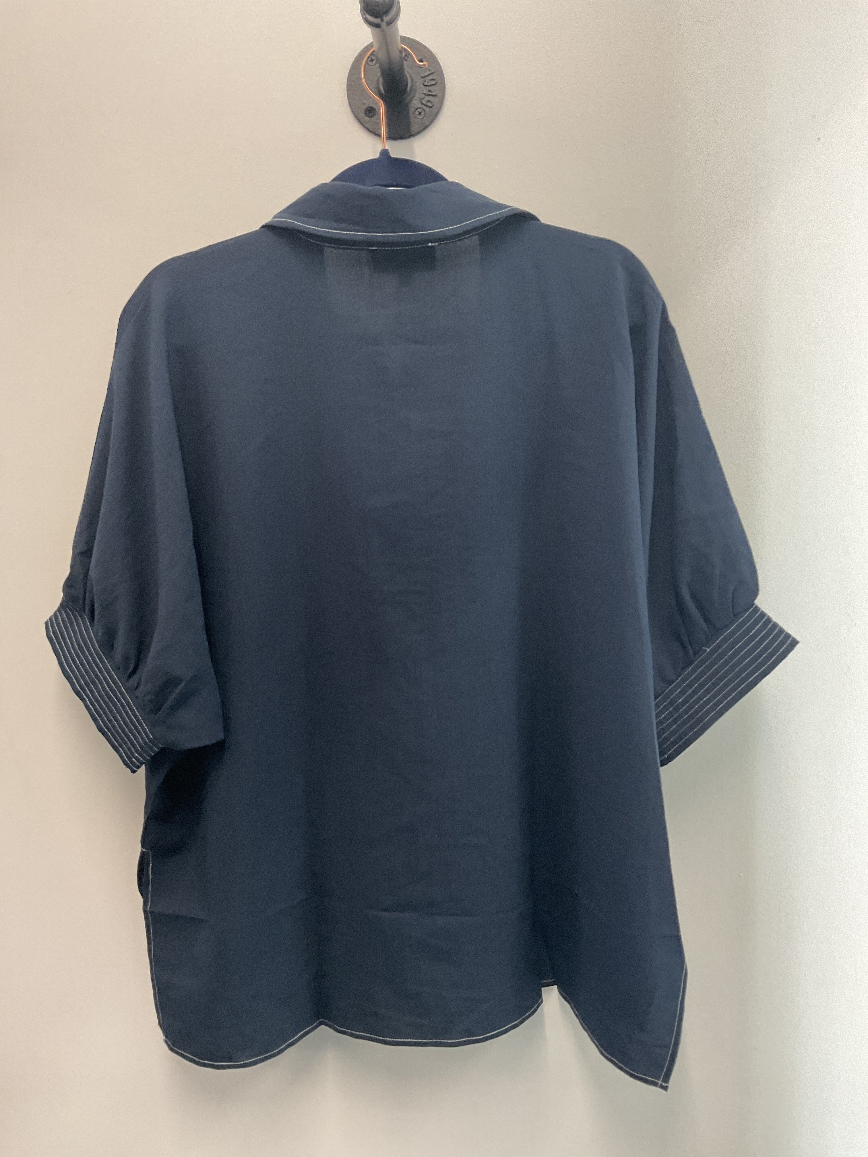 Kami Navy Top With White Stitch