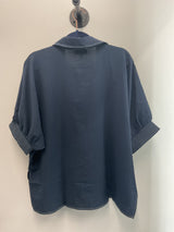 Kami Navy Top With White Stitch