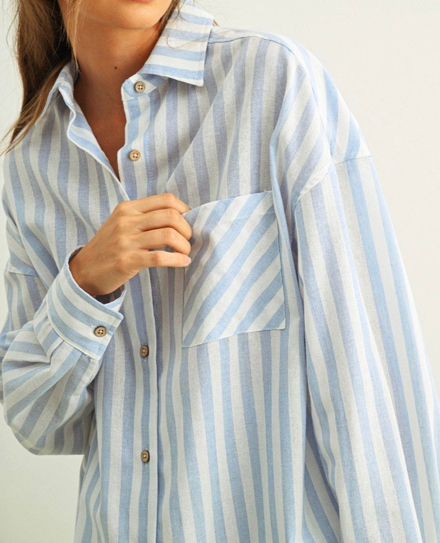 Danielle Striped Button Down Shirt