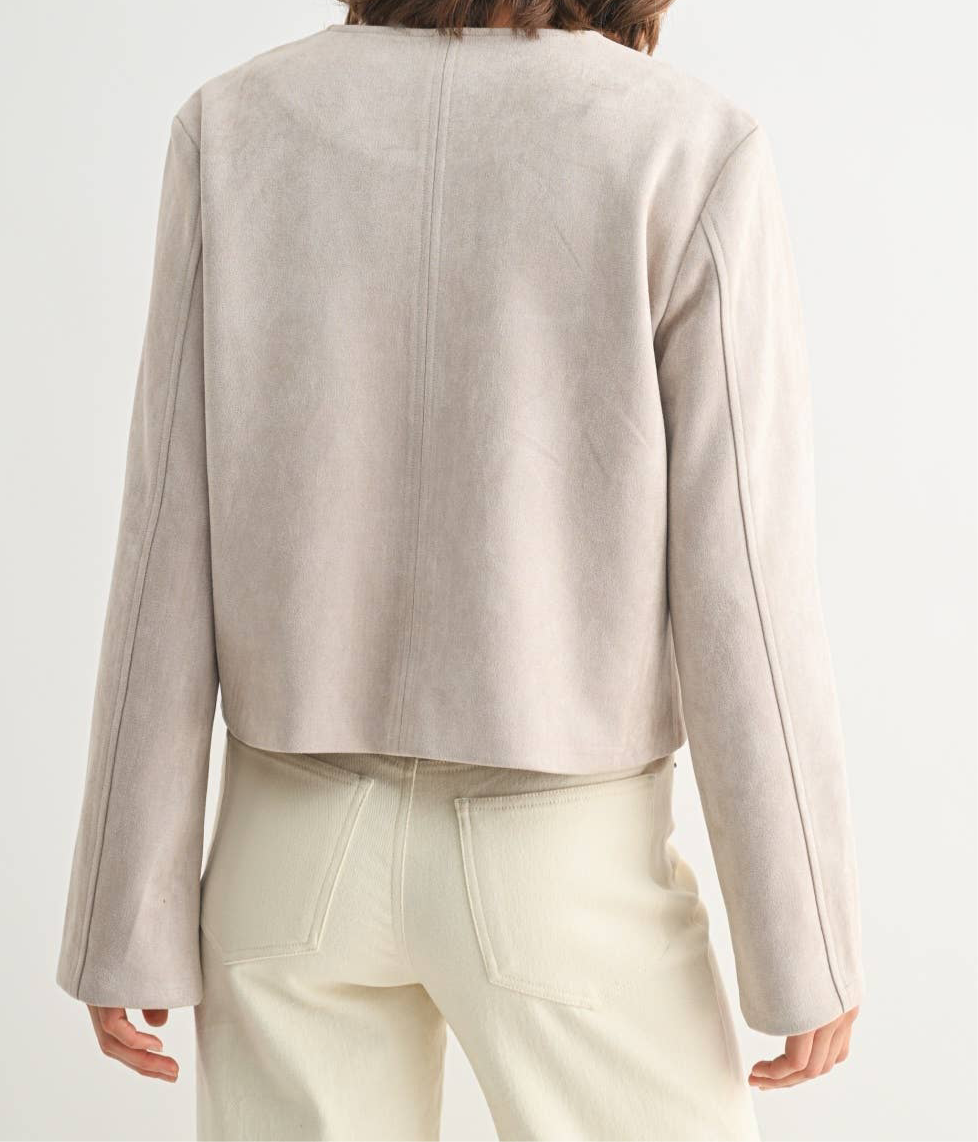Samantha Suede Buttondown Jacket