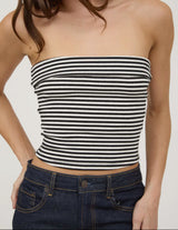 Romi Strapless Fold Over Knit Top