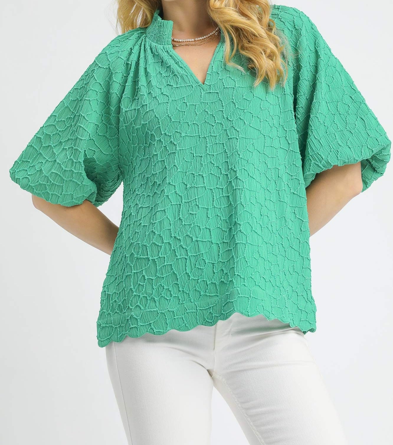 Jade Textured Crinkle Top