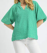 Jade Textured Crinkle Top