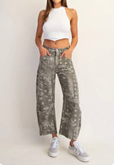 Army Paisley Barrel Pant