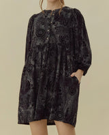 Halle Velvet Jacquard Dress