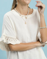 Olivia Crochet Trim Top