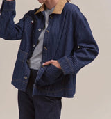Indigo Denim Pinstripe Jacket