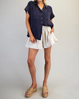 Leesa Oatmel Elastic Waist Shorts