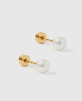 Linny&Co Payton Pearl White Screwback Studs