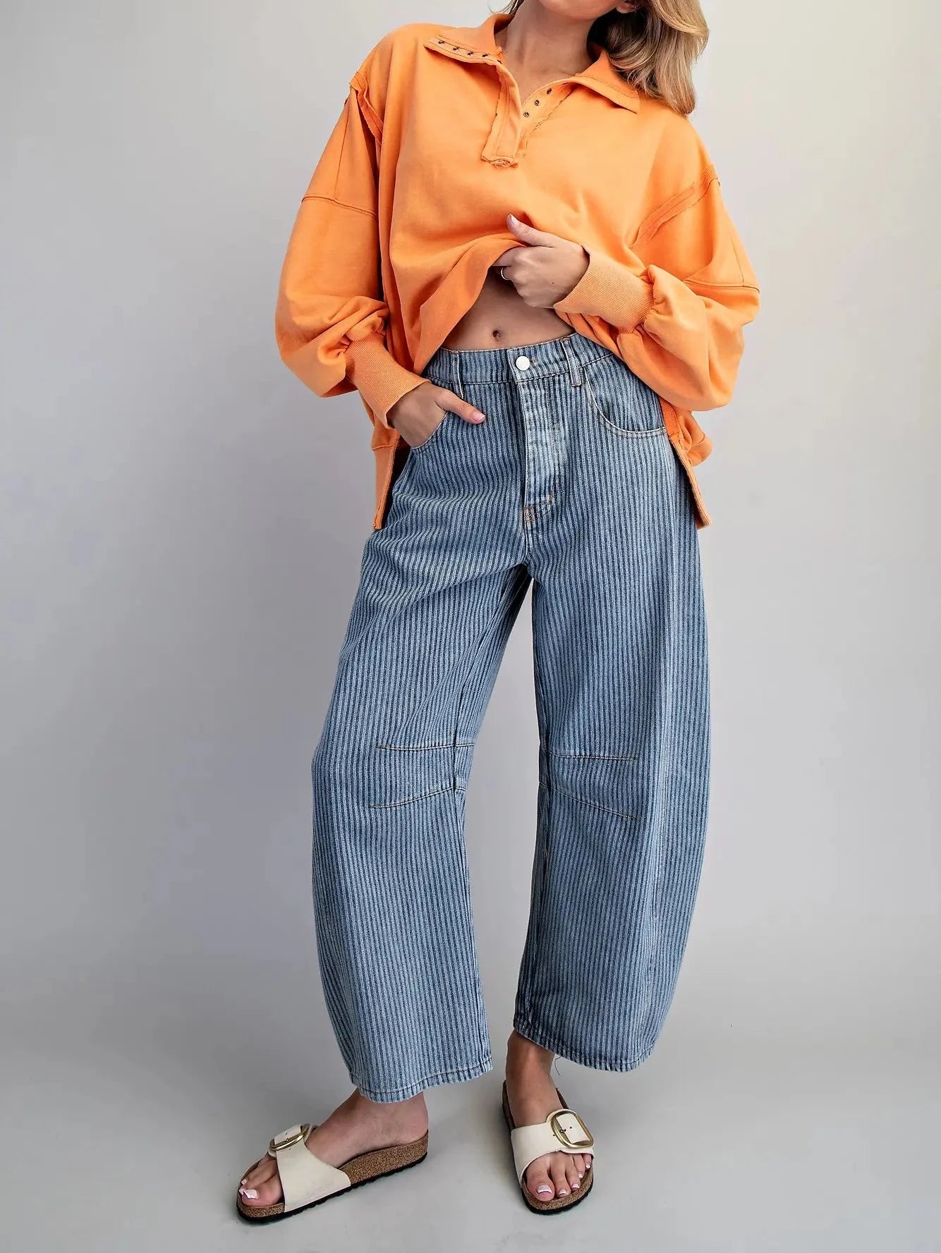 Kenny Striped Barrel Pants