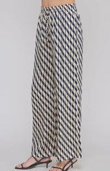 Corbin Navy Print Satin Pant