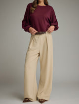 Jillian Burgundy Long Sleeve Top
