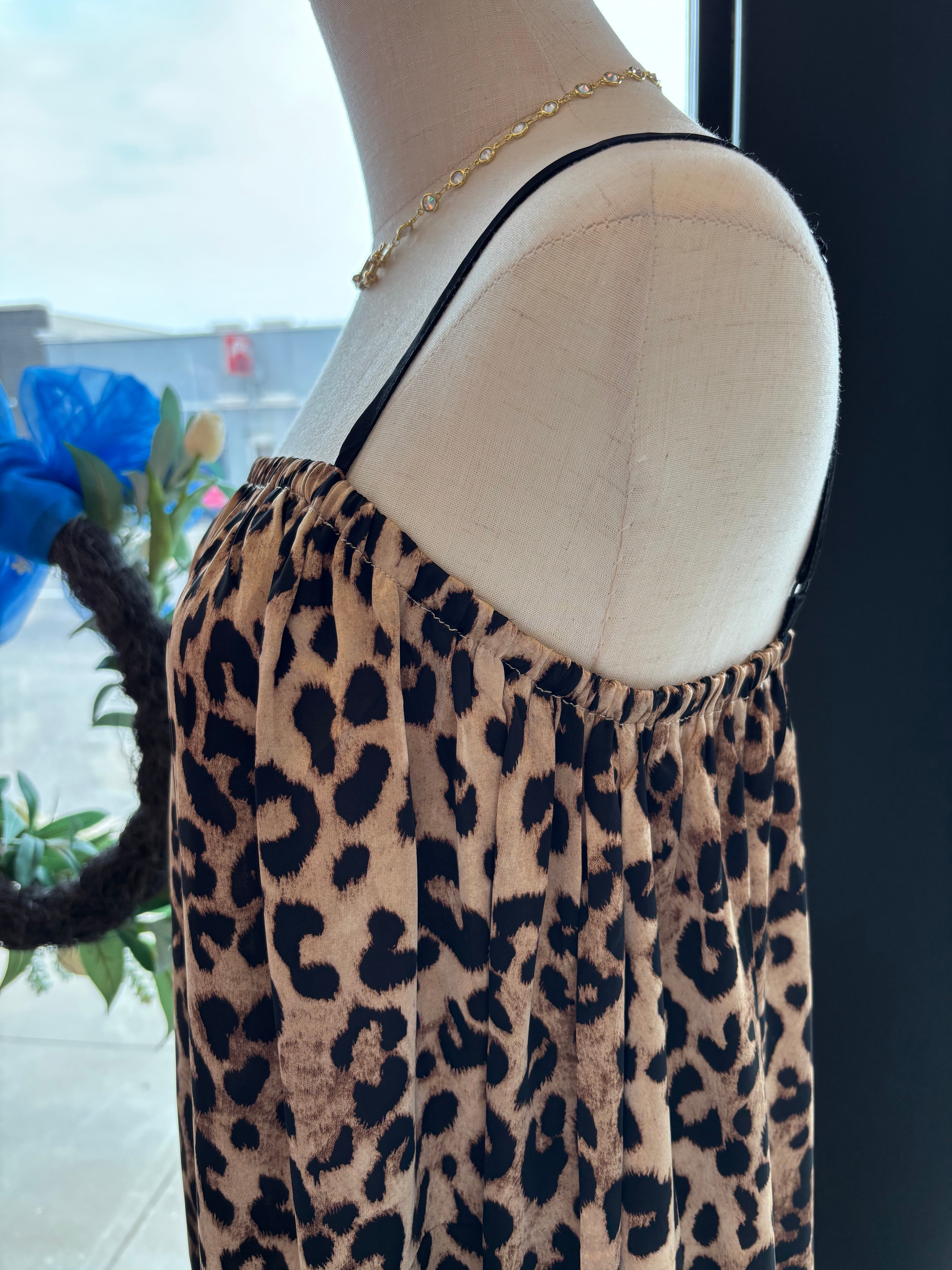 Leeza Leopard Print Maxi Dress