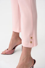 JR Silky Knit Crop Pull-On Pants With Gold Buttons