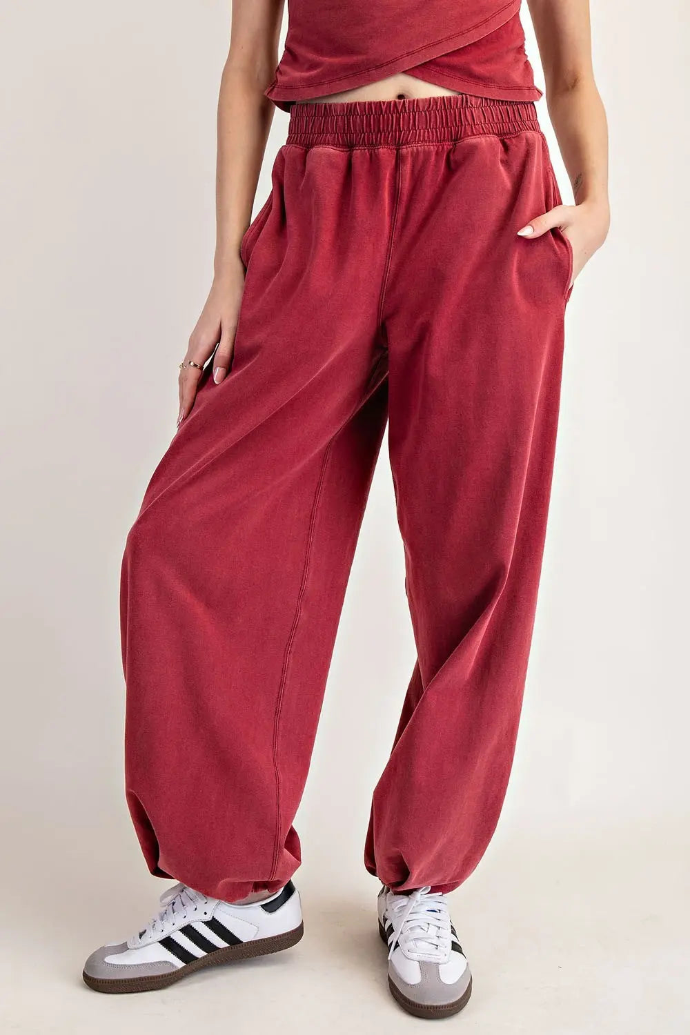 Berry Washed Jogger Sweatpants