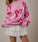 Vannie Valentines Long Sleeve Heart Sweater