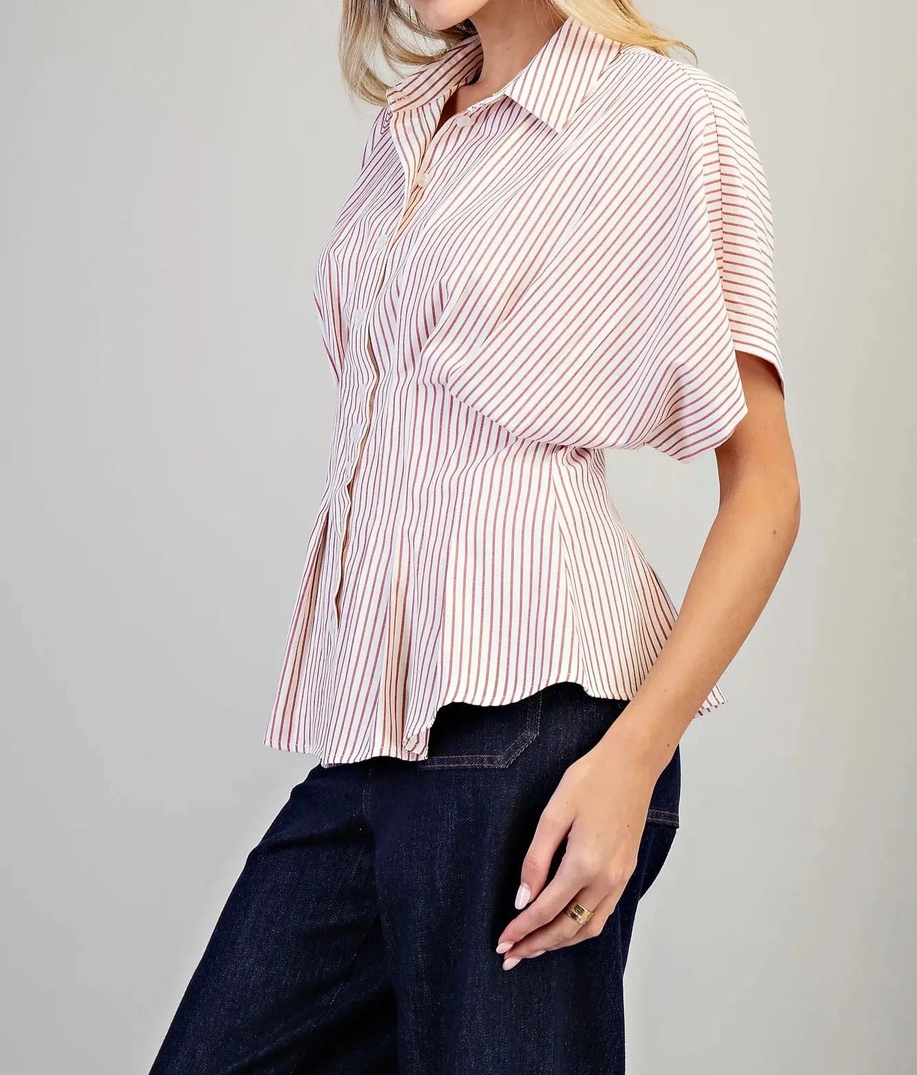 Ava Raspberry Striped Top